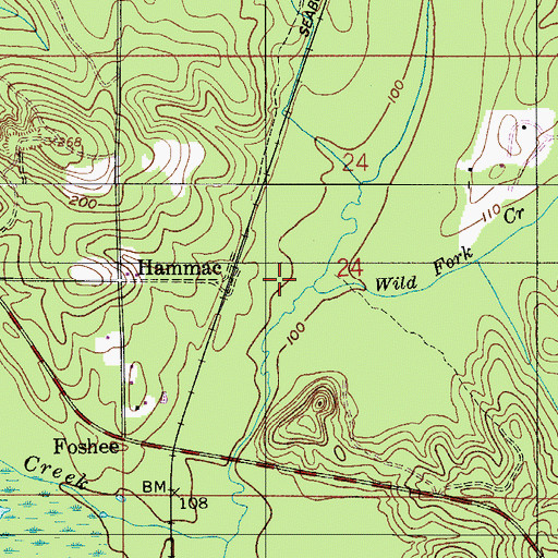 Topographic Map of Wild Fork Creek, AL