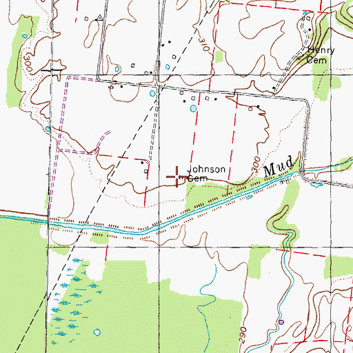 Topographic Map of Johnson Cemetery, TN
