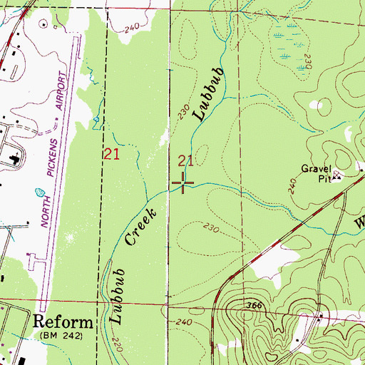 Topographic Map of Wild Goose Creek, AL