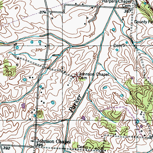 Topographic Map of Johnson Chapel Cemetery, TN