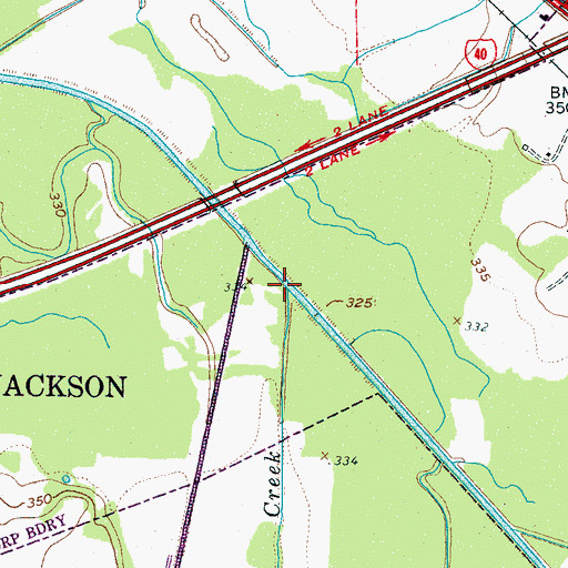 Topographic Map of Johnson Creek, TN