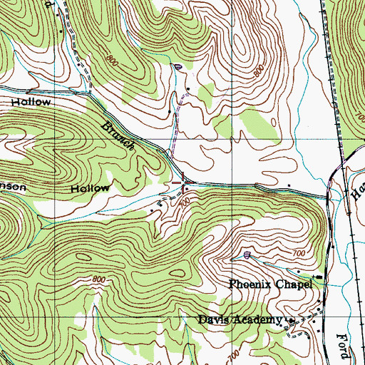 Topographic Map of Johnson Hollow, TN