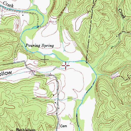Topographic Map of Johnson Hollow, TN