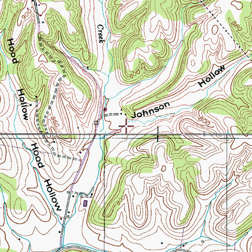 Topographic Map of Johnson Hollow, TN