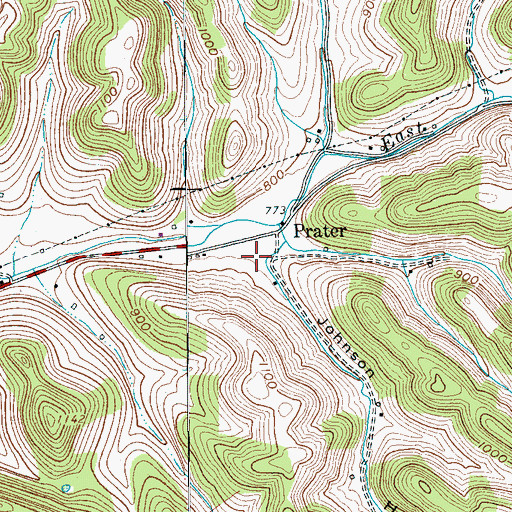 Topographic Map of Johnson Hollow, TN