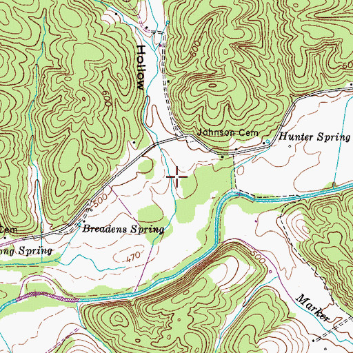 Topographic Map of Johnson Hollow, TN
