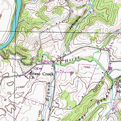Topographic Map of Johnson Hollow, TN