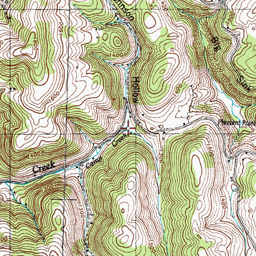 Topographic Map of Johnson Hollow, TN