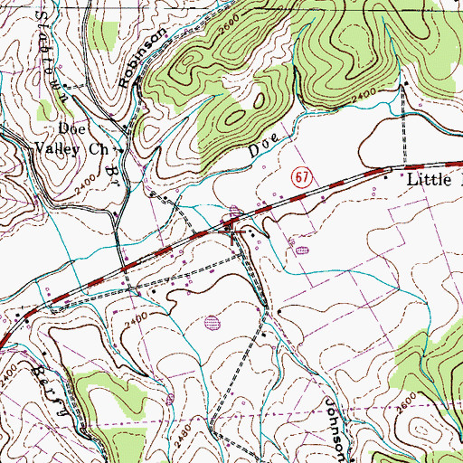 Topographic Map of Johnson Hollow, TN