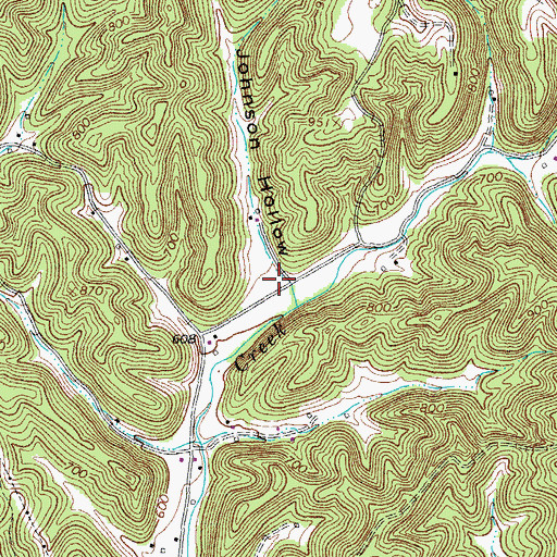 Topographic Map of Johnson Hollow, TN