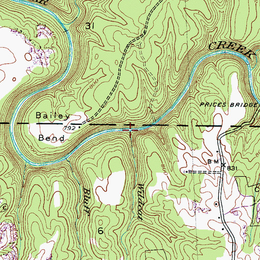 Topographic Map of Wildcat Branch, AL