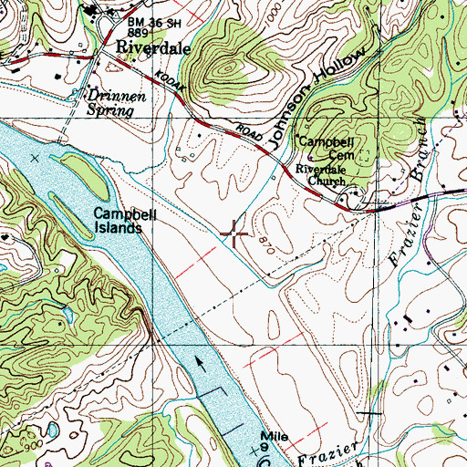 Topographic Map of Johnson Hollow, TN