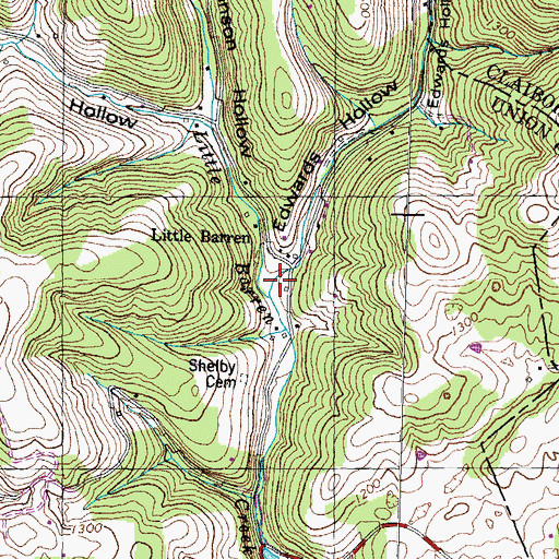 Topographic Map of Johnson Hollow, TN