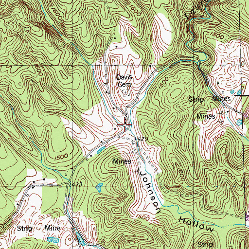 Topographic Map of Johnson Hollow, TN