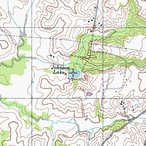 Topographic Map of Johnson Lake, TN