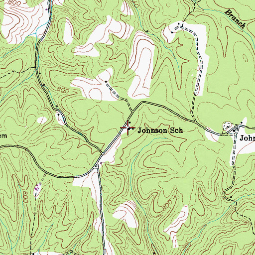 Topographic Map of Johnson School, TN