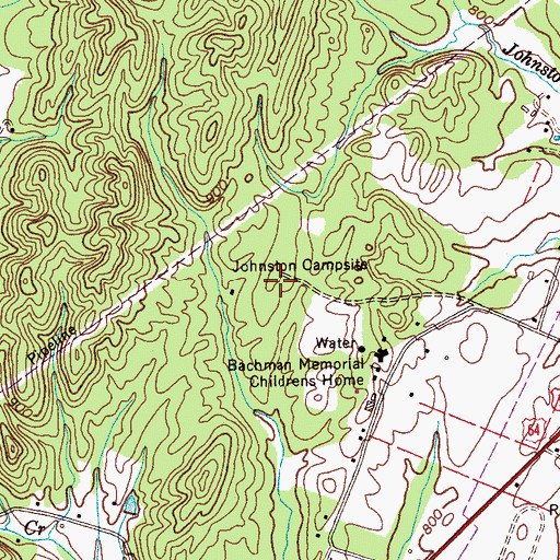 Topographic Map of Johnston Campside, TN