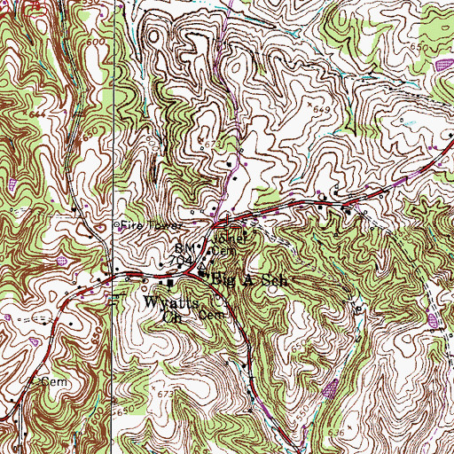 Topographic Map of Joiner Cemetery, TN