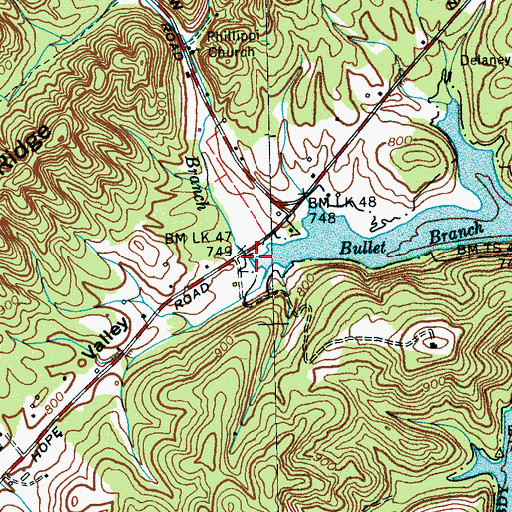 Topographic Map of Joiner Hollow, TN