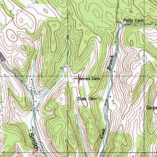 Topographic Map of Joines Cemetery, TN
