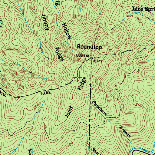 Topographic Map of Joint Ridge, TN