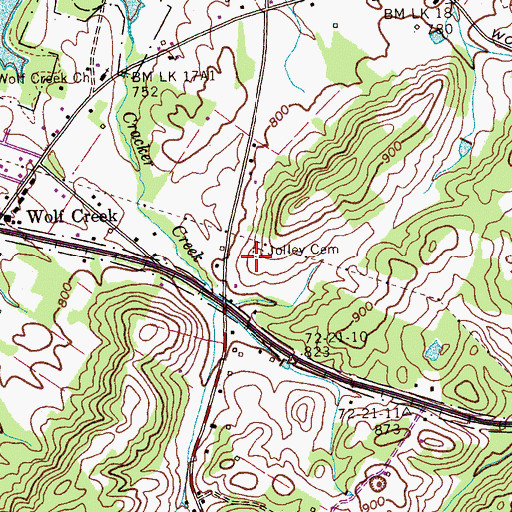 Topographic Map of Jolley Cemetery, TN