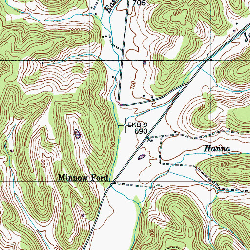 Topographic Map of Jones Branch, TN