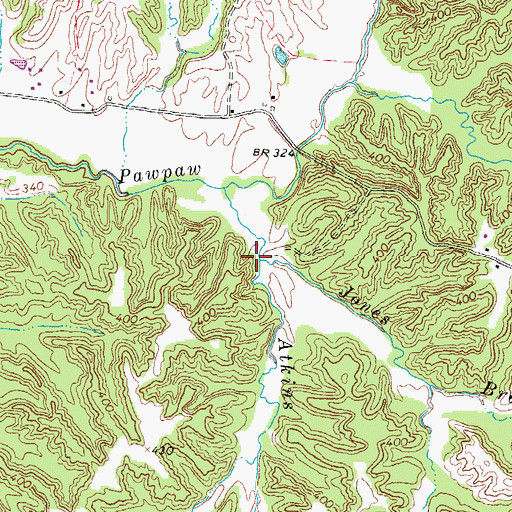 Topographic Map of Jones Branch, TN