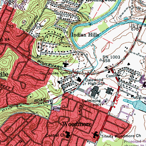 Topographic Map of Jones Cemetery, TN