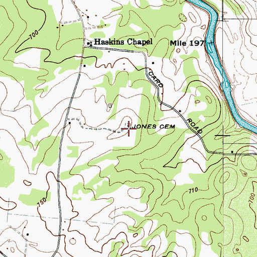 Topographic Map of Jones Cemetery, TN