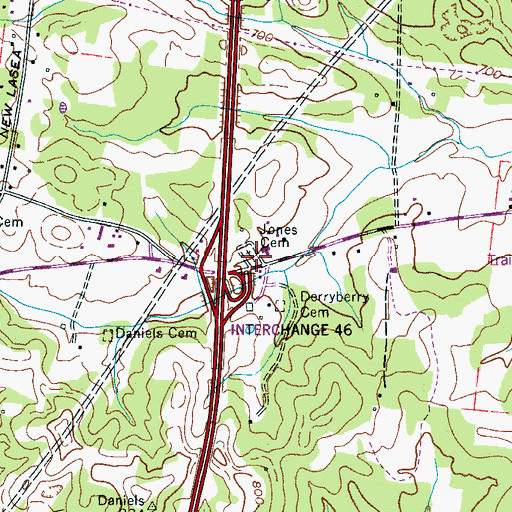 Topographic Map of Jones Cemetery, TN