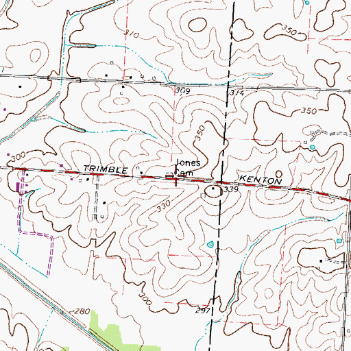 Topographic Map of Jones Cemetery, TN