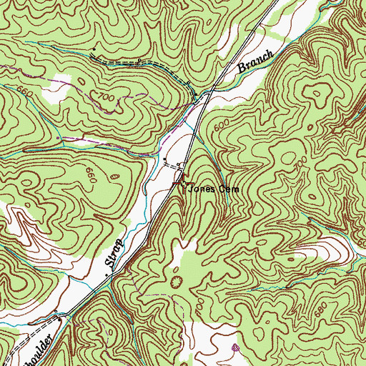 Topographic Map of Jones Cemetery, TN