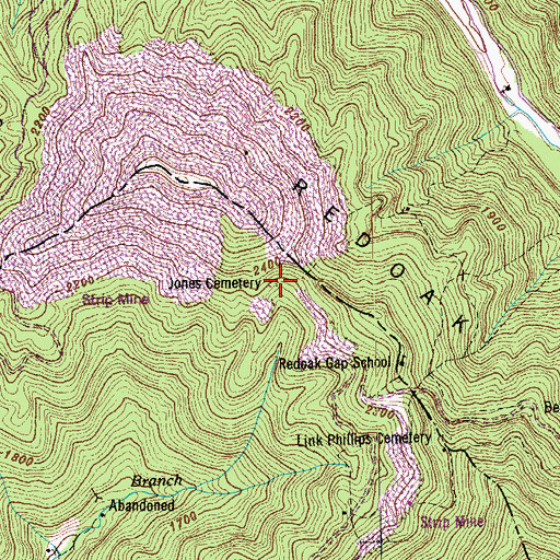 Topographic Map of Jones Cemetery, TN