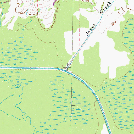 Topographic Map of Jones Creek, TN