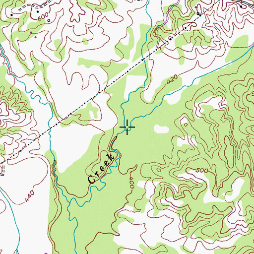 Topographic Map of Jones Creek, TN