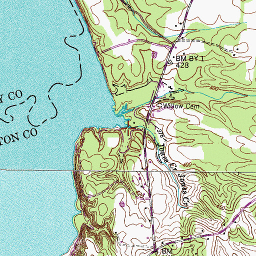 Topographic Map of Jones Creek, TN