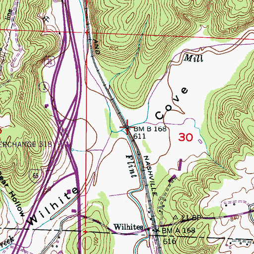 Topographic Map of Wilhite Cove, AL