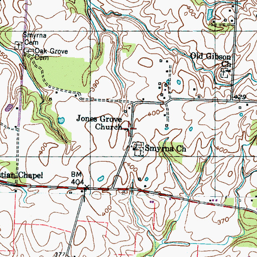 Topographic Map of Jones Grove Church, TN