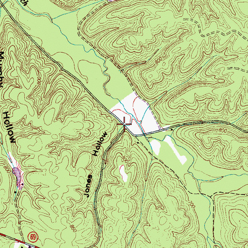 Topographic Map of Jones Hollow, TN