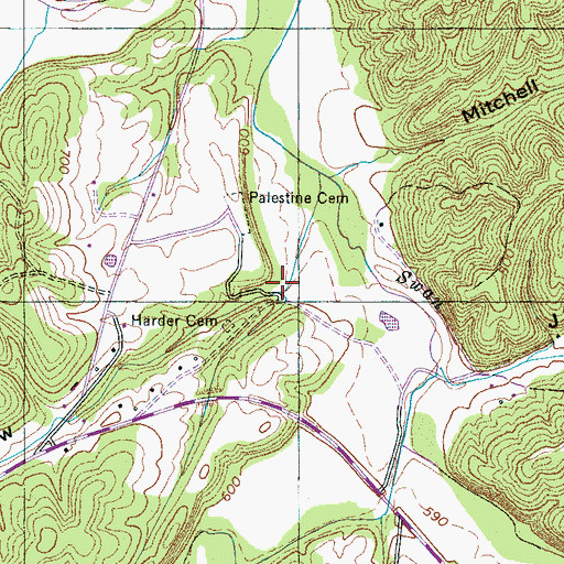 Topographic Map of Jones Hollow, TN