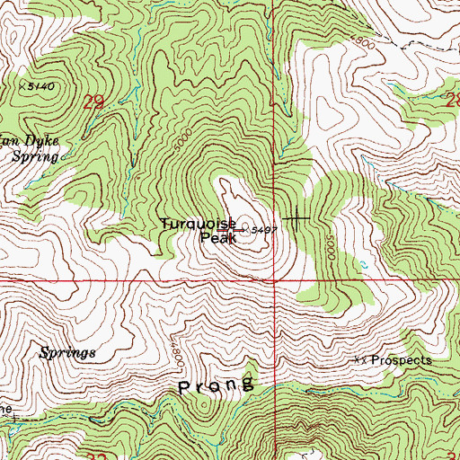 Topographic Map of Turquoise Peak, AZ