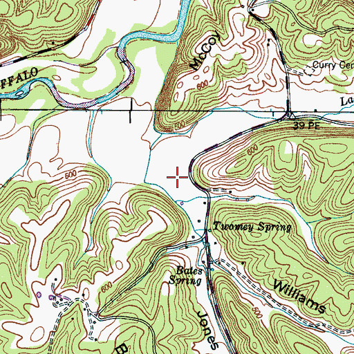 Topographic Map of Jones Hollow, TN