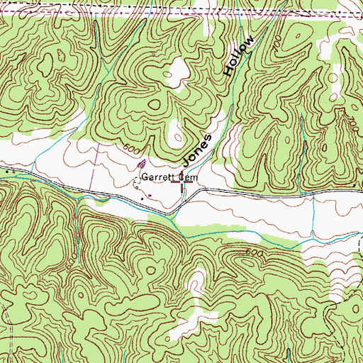 Topographic Map of Jones Hollow, TN