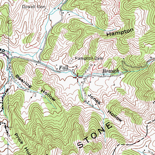 Topographic Map of Jones Hollow, TN