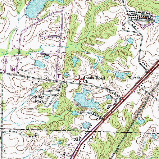 Topographic Map of Jones Road Church, TN