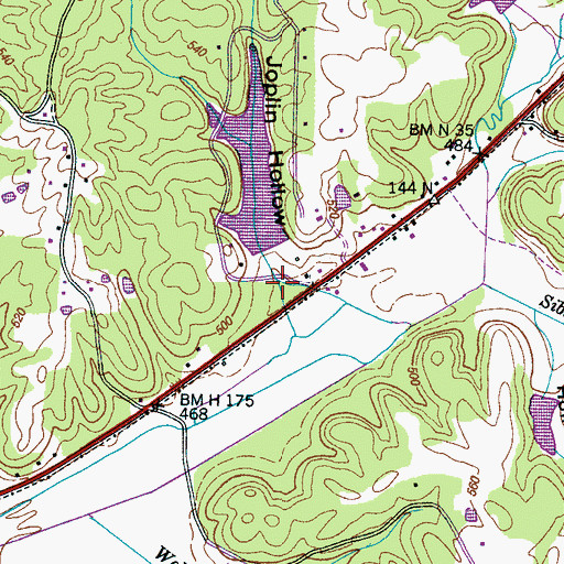 Topographic Map of Joplin Hollow, TN