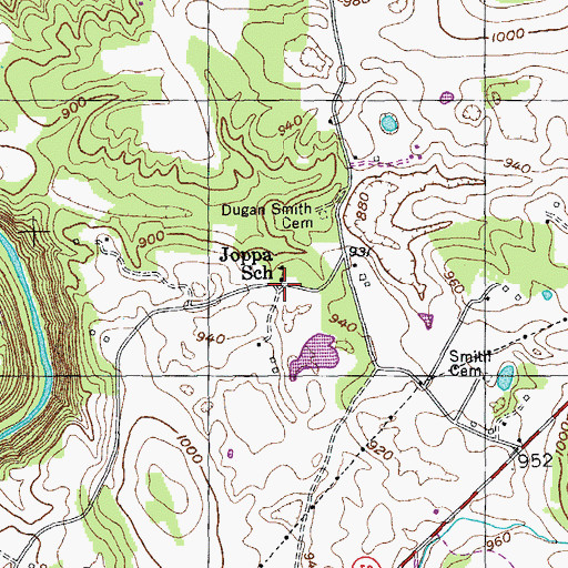 Topographic Map of Joppa School, TN