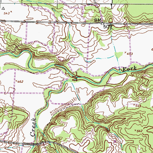 Topographic Map of Jordan Creek, TN