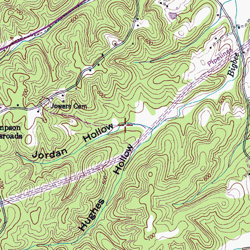Topographic Map of Jordan Hollow, TN